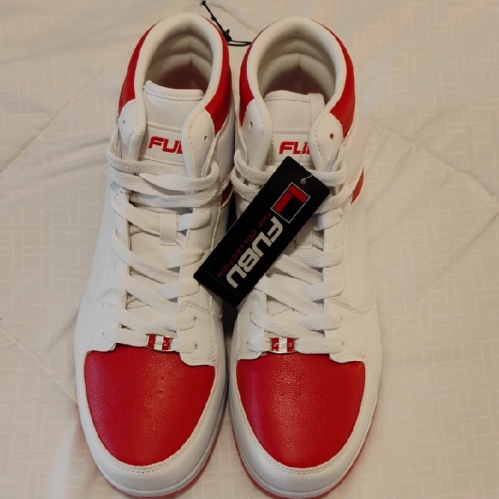 FUBU Red and White Men's Sneakers